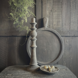 Massief houten kandelaar Luksa 'Carma' ( 48 cm.)