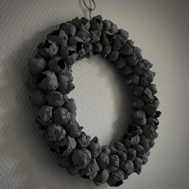 Krans Coco Fruit 'Dark grey'  (Ø 30 cm)