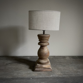 Massief houten balusterlamp  (H 49 cm)