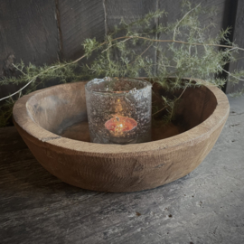 Oud houten schaaltje 8 ( Dia 23,5 cm)