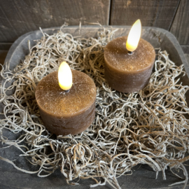 Set van 2 LED waxinekaarsjes 3D vlam( H 2,5 cm) Choco