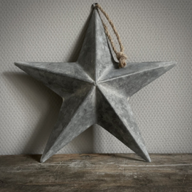 Metalen ster 'zink' aan touw 'L' (32 cm)