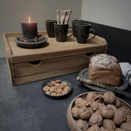 Plateau met lade  (Br 46 cm)