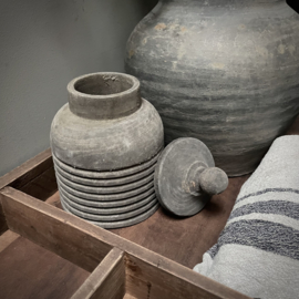 Houten pot met deksel Be Uniq (H 17,5cm.)