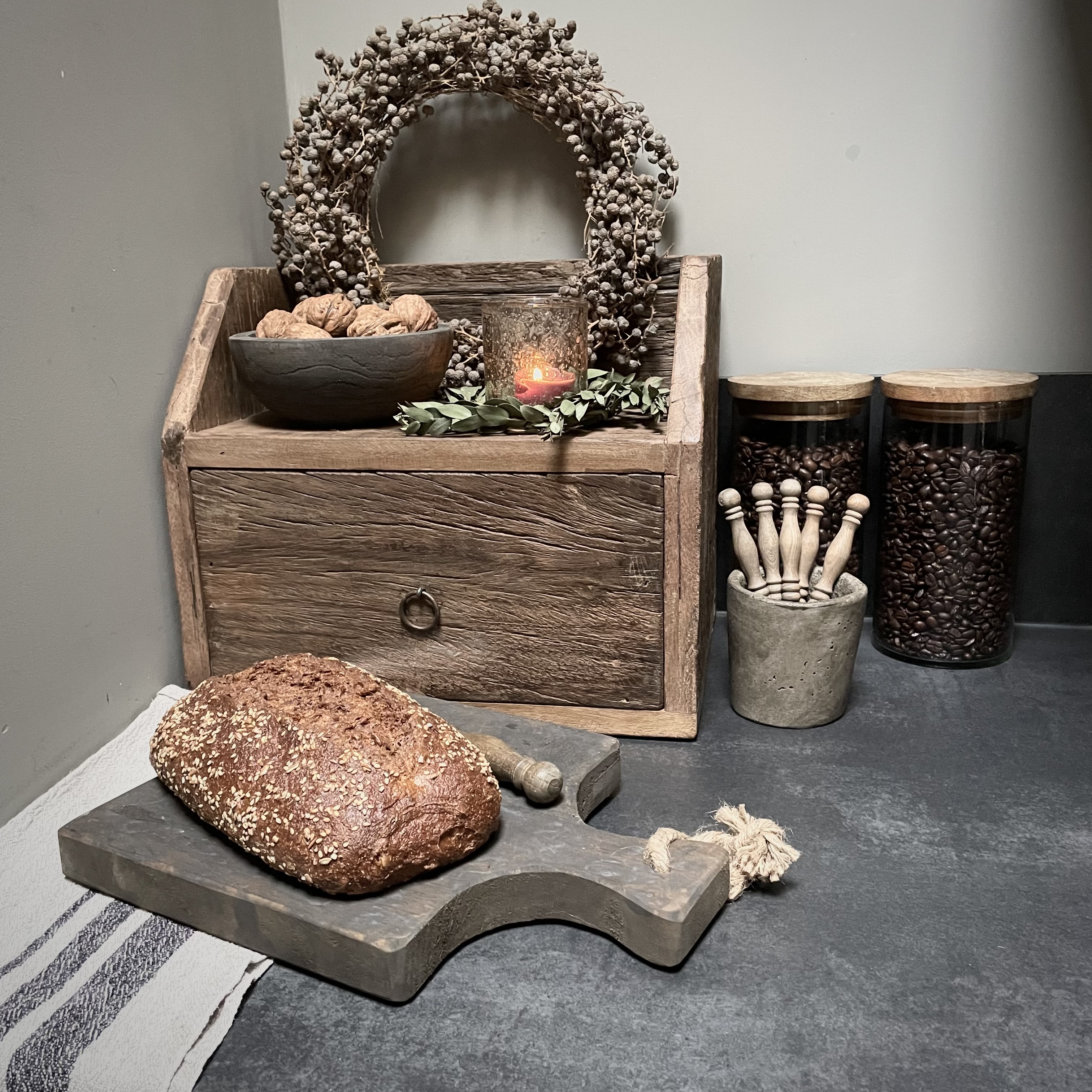 Zware gruttersbak/ coffeetray (Br 35 cm)