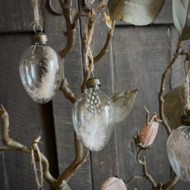 Set van 6 glazen eieren (L ± 7,5 cm)