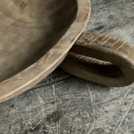 Houten schaal met handvat (L 47,5 cm)