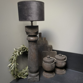 Massief houten balusterlamp  (H 60 cm)