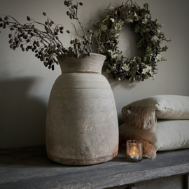 Authentieke houten Nepalese pot XXL (H 48 cm)