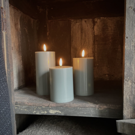 Set van 3 outdoor LED kaarsen 'Olijf groen'