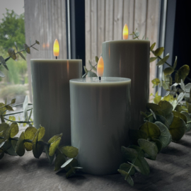 Set van 3 outdoor LED kaarsen 'Olijf groen'