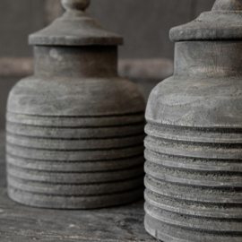 Houten pot met deksel Be Uniq (H 17,5cm.)