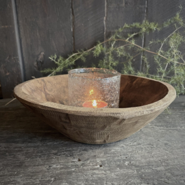 Oud houten schaaltje 3 ( Dia 22,5 cm)