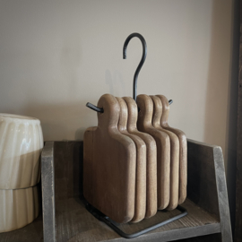 Set van 6 houten onderzetters (H 25 cm)