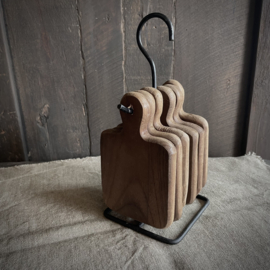 Set van 6 houten onderzetters (H 25 cm)