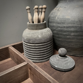 Houten pot met deksel Be Uniq (H 17,5cm.)