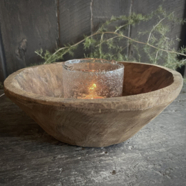 Oud houten schaaltje 6 ( Dia 21,5 cm)