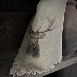 Shabby linnen Rendier 'kleur' (45x45 cm)