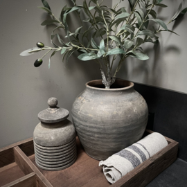 Houten pot met deksel Be Uniq (H 17,5cm.)