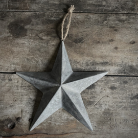 Metalen ster 'zink' aan touw 'L' (32 cm)