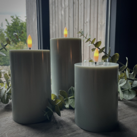 Set van 3 outdoor LED kaarsen 'Olijf groen'