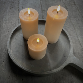 LED wax stompkaars 3D vlam Bruin L ( H 15 cm)