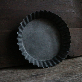 Donker zinken schaaltje 'Ribbel'(Ø 11,5 cm)