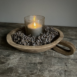 Houten schaal met handvat (L 47,5 cm)