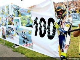 1;12<>Valentino Rossi  + flag 100 wins.  MotoGP 2009 "ASSEN".  mc312090176