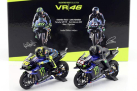 1;12<> YAMAHA YZR-M1 - SET 2 Bikes + 2 Figurines. HAMILTON and ROSSI - Test VALENCIA 2019  mc.122194446