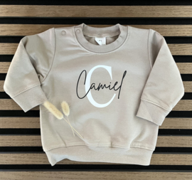 SWEATER met NAAM | SAND
