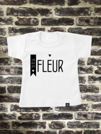 Shirtje NAAM + DATUM | Fleur