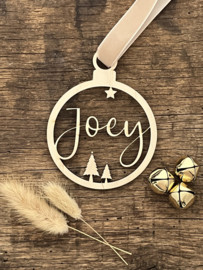 KERSTBAL MET NAAM | HOUT
