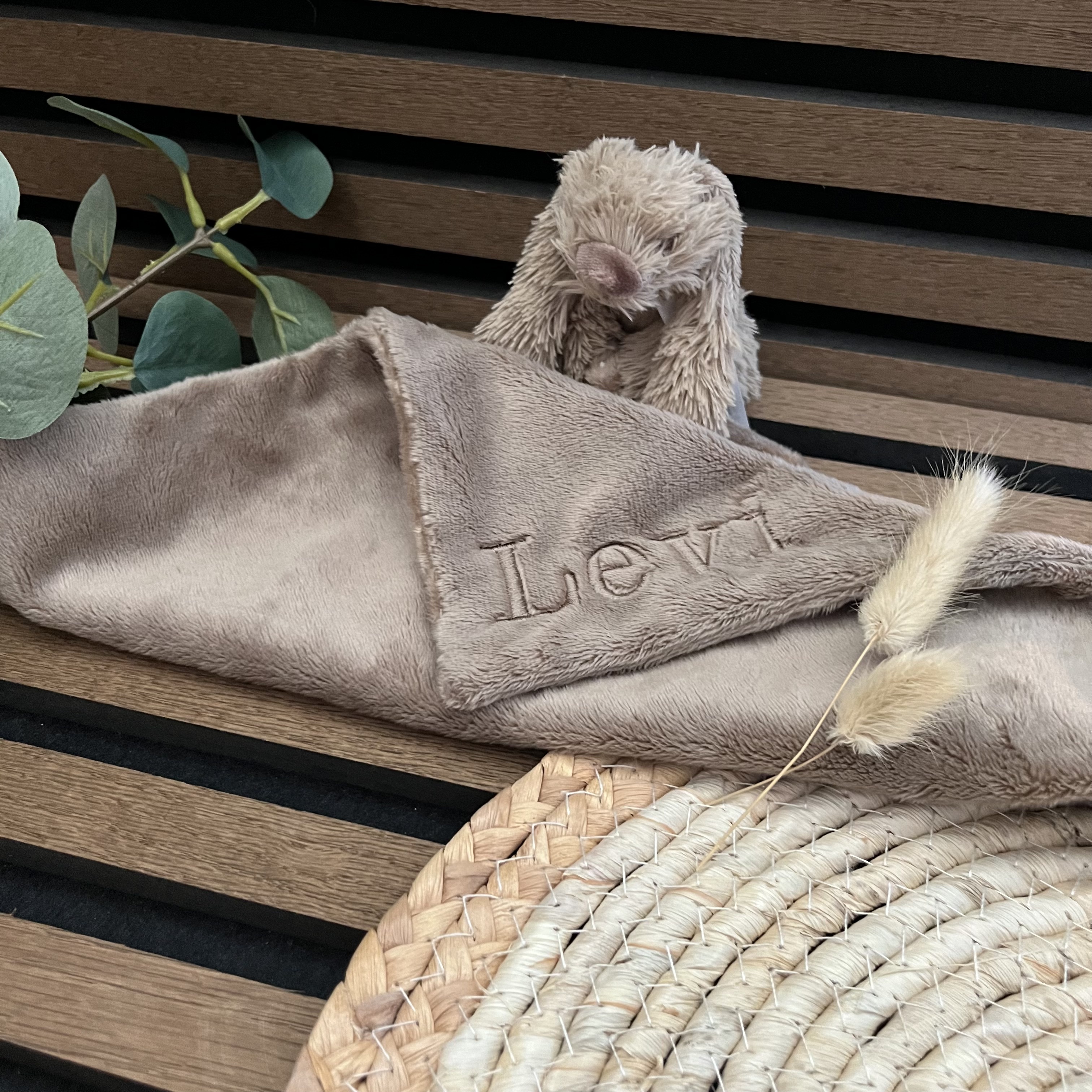 MINI RABBIT RICHIE BLANKET | CLAY