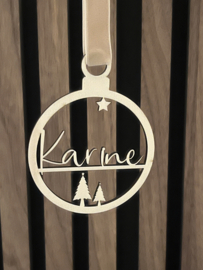 KERSTBAL MET NAAM | HOUT