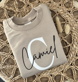SWEATER met NAAM | SAND