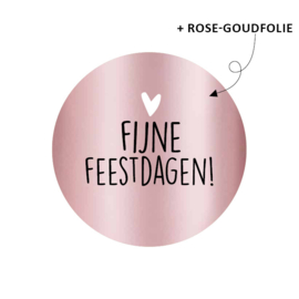 5x Sticker | Fijne feestdagen! | ROSEGOLD