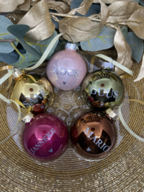 KERSTBAL MET NAAM | GLAS