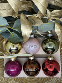 KERSTBAL MET NAAM | GLAS