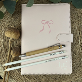 NOTITIEBOEK ROZE | NAAM JUF