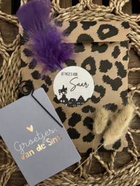 NAAMSTICKER SINT | Kadootje voor: [NAAM] | 10x