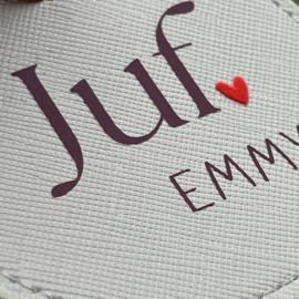 SLEUTELHANGER JUF MET NAAM | 3 KLEURTJES