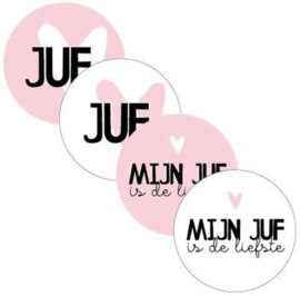 5x Sticker | Juf/Mijn Juf is de liefste!