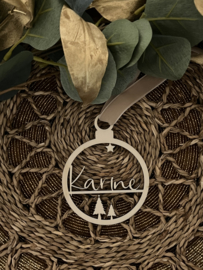 KERSTBAL MET NAAM | HOUT