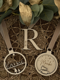 KERSTBAL MET NAAM | HOUT