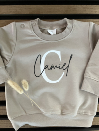 SWEATER met NAAM | SAND
