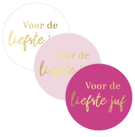 5x Sticker | Voor de liefste Juf