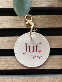 SLEUTELHANGER JUF MET NAAM | 3 KLEURTJES