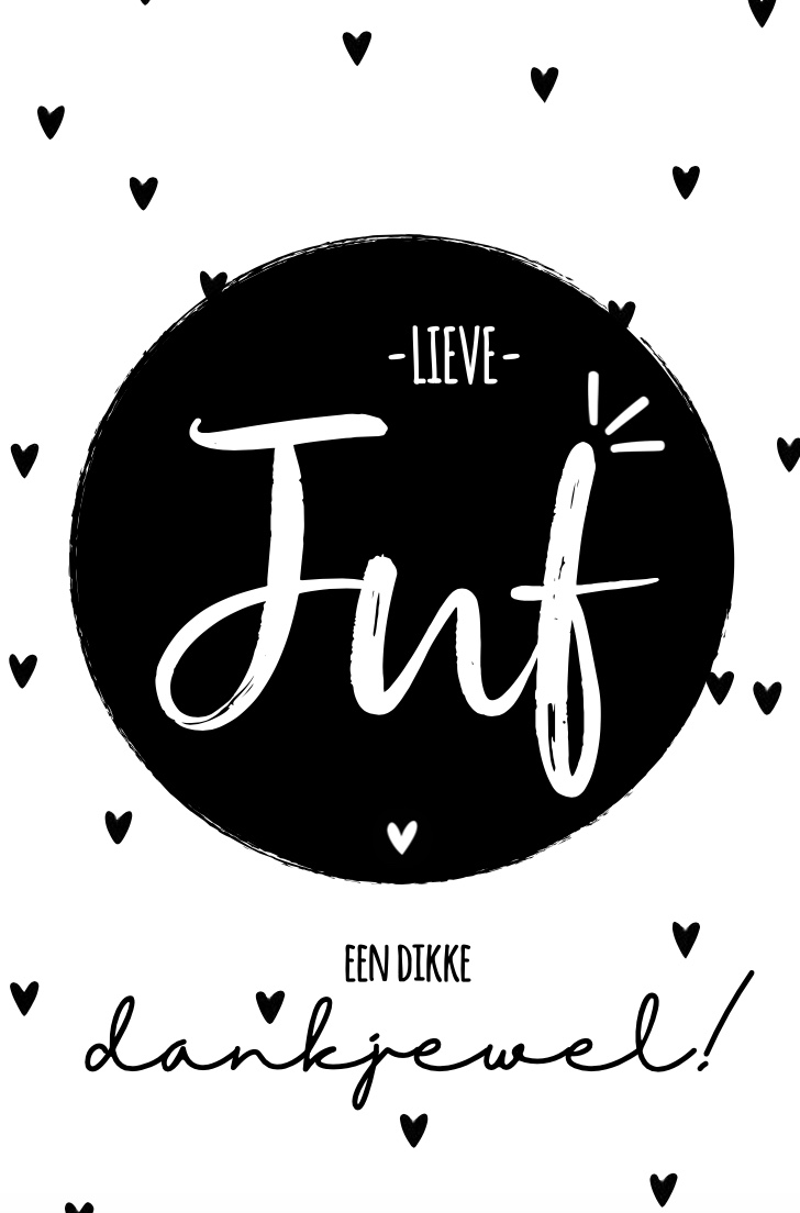 MINIKAARTJE | LIEVE Juf | een dikke dankjewel!