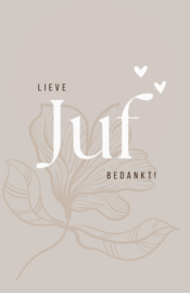 Theelichtjes (3x) met verborgen boodschap! Lieve Juf!